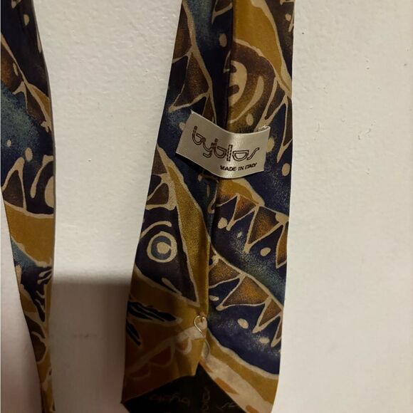 Byblos dress suit tie diamond logo accessory necktie neck wear abstract circle - Picture 2 of 6